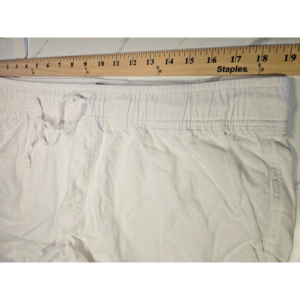 Gap Shorts Women XL White Linen Blend Drawstring Resort High Rise #636 - Picture 6 of 9